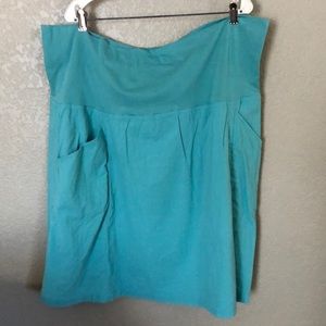 Columbia 2X Pull-On Roll Waist Green Skirt